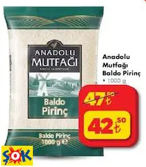 ANADOLU MUTFAĞI BALDO PİRİNÇ 1000 G ANADOLU MUTFAĞI BALDO PİRİNÇ 1000 G